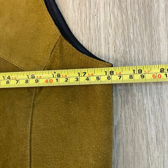 Disney Mickey Unlimited Suede Leather Vest S/M Brown Embroidered Mickey Vintage - Picture 5 of 7